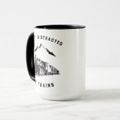 Gemakkelijk verstoord door treinen Funny Railroad  Mok (Voorkant links)