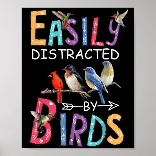 Gemakkelijk verstoord door vogels Funny Bird Poster (Voorkant)