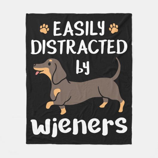 Gemakkelijk verstoord door Wieners Funny Dachshund Fleece Deken (Voorkant)