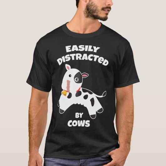 Gemakkelijk verstoorde Koe Boerderij van boer T-shirt (Voorkant)