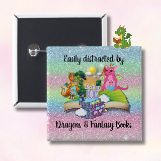 Gemakkelijk vervormd door Dragons en Fantasy Books Vierkante Button 5,1 Cm