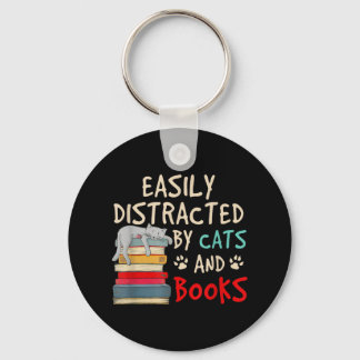 Gemakkelijk Vervormd door Katten en Boeken | Funny Sleutelhanger