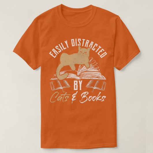 Gemakkelijk Vervormd door Katten en Boeken Kat & L T-shirt (Design voorkant)