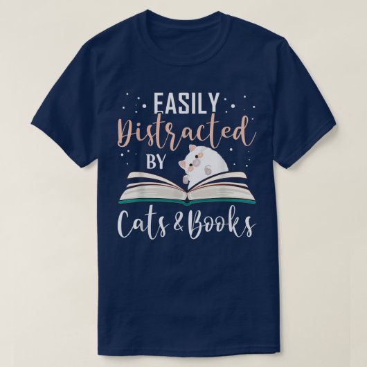 Gemakkelijk Vervormd door Katten en Boeken Kat & L T-shirt (Design voorkant)