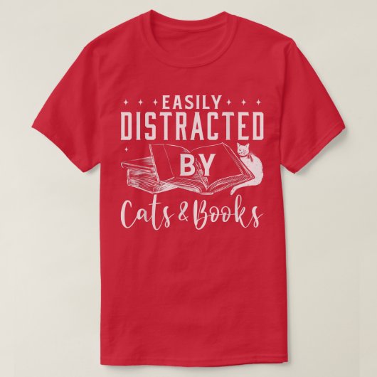 Gemakkelijk Vervormd door Katten en Boeken Kat & L T-shirt (Design voorkant)