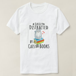 Gemakkelijk Vervormd door Katten en Boeken T-shirt