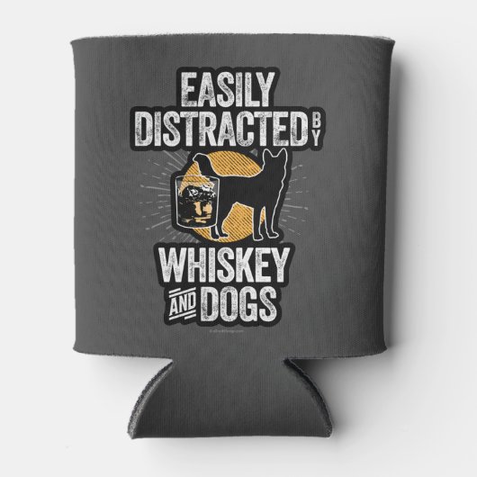 Gemakkelijk Vervormd door Whiskey en Honden Blikjeskoeler (Voorkant)