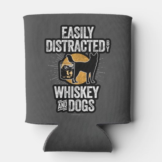 Gemakkelijk Vervormd door Whiskey en Honden Blikjeskoeler (Achterkant)