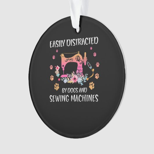 Gemakkelijk vervormde kantelmachines en naaimachin ornament (voorkant)