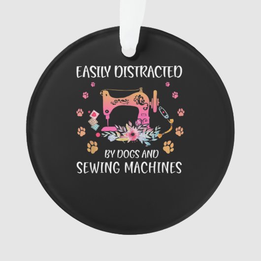 Gemakkelijk vervormde kantelmachines en naaimachin ornament (voorkant)