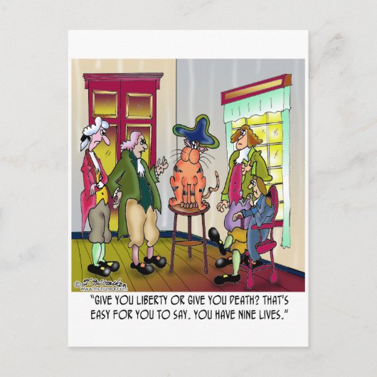 Gemakkelijk voor je zeggen: geef me vrijheid of do briefkaart (Voorkant)