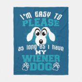 Gemakkelijk, zolang ik mijn Wiener Dog heb Fleece Deken (Voorkant)