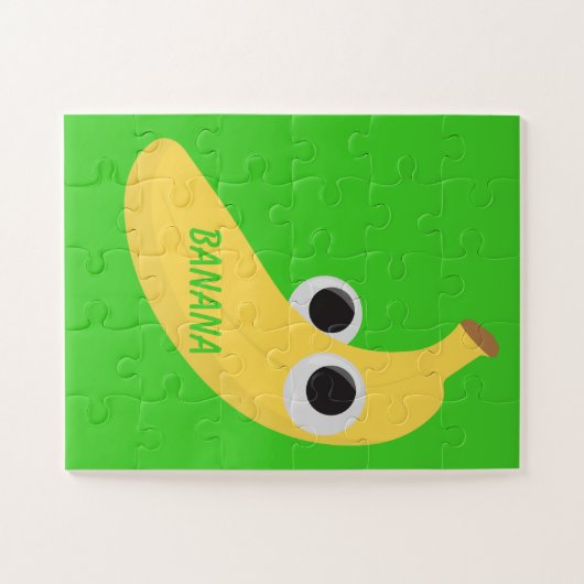 Gemakkelijke banaan met Goofy Eyes Puzzle Legpuzzel (Horizontaal)