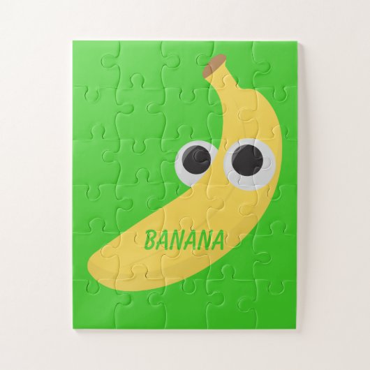 Gemakkelijke banaan met Goofy Eyes Puzzle Legpuzzel (Verticaal)