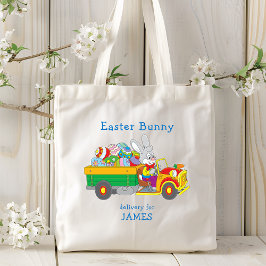 Gemakkelijke Bunny Delivery Truck Persoonlijke naa Tote Bag