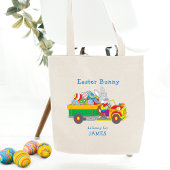 Gemakkelijke Bunny Delivery Truck Persoonlijke naa Tote Bag