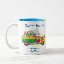 Gemakkelijke Bunny Delivery Truck Persoonlijke naa Tweekleurige Koffiemok