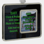 Gemakkelijke klik om uw eigen foto op de foto te C Verzilverd Omlijst Ornament (Rechts)