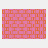 Gemakkelijke koppelingen geometrische helderroze e inpakpapier vel (Voorkant)