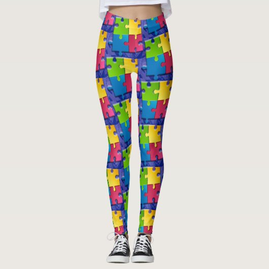 Gemakkelijke Leggings voor de zorg met helder gekl (Voorkant)