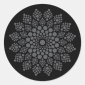 Gemakkelijke Leuke Bloemenstip Mandala Sjabloon Ronde Sticker (Voorkant)
