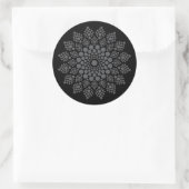 Gemakkelijke Leuke Bloemenstip Mandala Sjabloon Ronde Sticker (Tas)