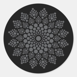 Gemakkelijke Leuke Bloemenstip Mandala Sjabloon Ronde Sticker