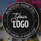 Gemakkelijke logo-vervanging en aanpasbare tekst | raamsticker