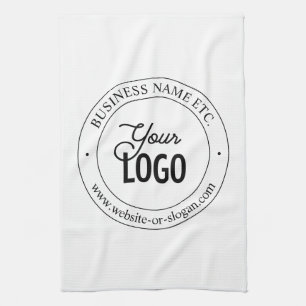 Gemakkelijke logo-vervanging en aanpasbare tekst theedoek