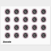 Gemakkelijke Logo Vervanging & Schattige Roze Zwar Ronde Sticker (Vel)