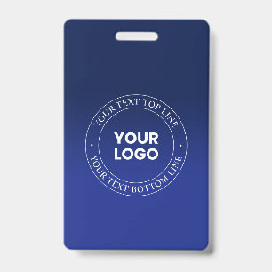 Gemakkelijke logo-vervanging & tekst Donkerblauw Badge