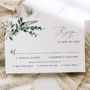Gemakkelijke maaltijdopties Eenvoudig, modern Gree RSVP Kaartje