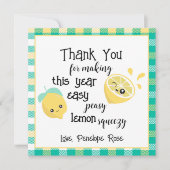 Gemakkelijke Peasy Lemon Squeezy Teacher Dank je K Kaart (Voorkant)