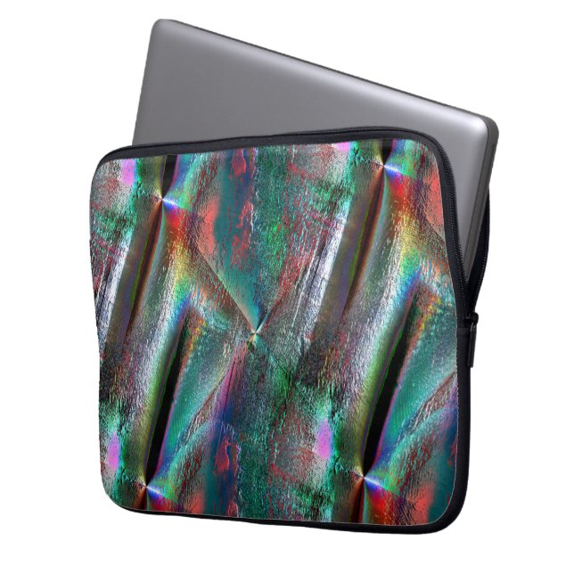 Gemakkelijke psychedelische houtachtige textuur, d laptop sleeve (Voorkant Links)