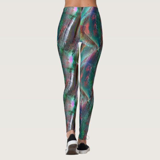 Gemakkelijke psychedelische houtachtige textuur, d leggings (Achterkant)
