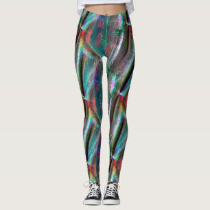 Gemakkelijke psychedelische houtachtige textuur, d leggings