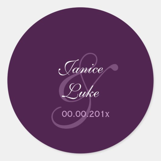 Gemakkelijke Sjabloon stickers/paarse/pruim Ronde Sticker (Voorkant)