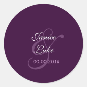 Gemakkelijke Sjabloon stickers/paarse/pruim Ronde Sticker