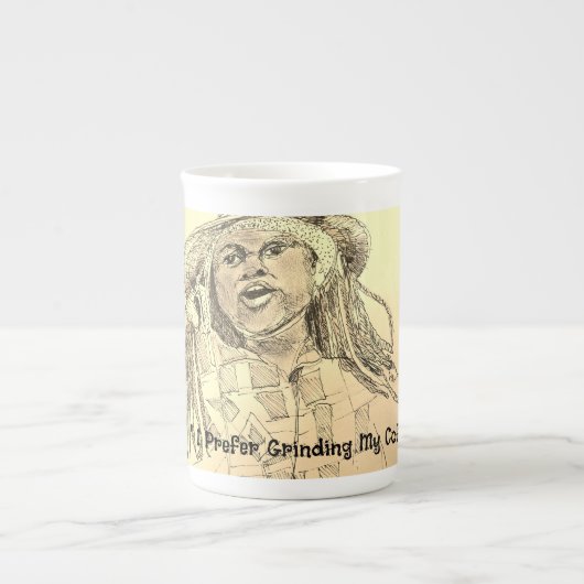 gemalen koffiebonen porselein kop (Voorkant)