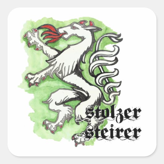 Gemalt Steiermark Österreich Stolzer Steira  Vierkante Sticker (Voorkant)