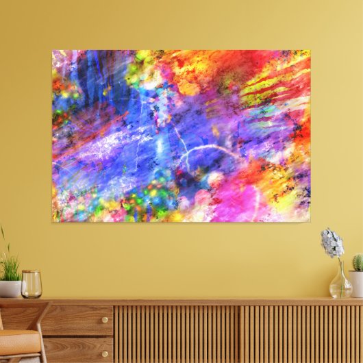 gemalte Farbenkunst mit magischer Ader Canvas Afdruk (Insitu (Woonkamer))