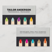 Gemanicureerde vingernagels | Leren achtergrond Visitekaartje (Voorkant / Achterkant)