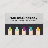 Gemanicureerde vingernagels | Leren achtergrond Visitekaartje (Voorkant)