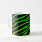 Gemapte SpaceTime Stripes — Oranje/groen Koffiemok (Voorkant links)