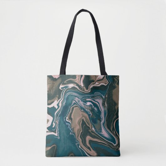 Gemarkeerd design met roze, blauw en tint tote bag (Voorkant)