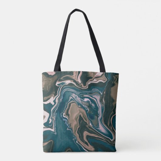 Gemarkeerd design met roze, blauw en tint tote bag (Achterkant)