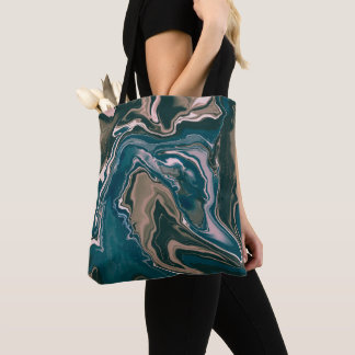 Gemarkeerd design met roze, blauw en tint tote bag
