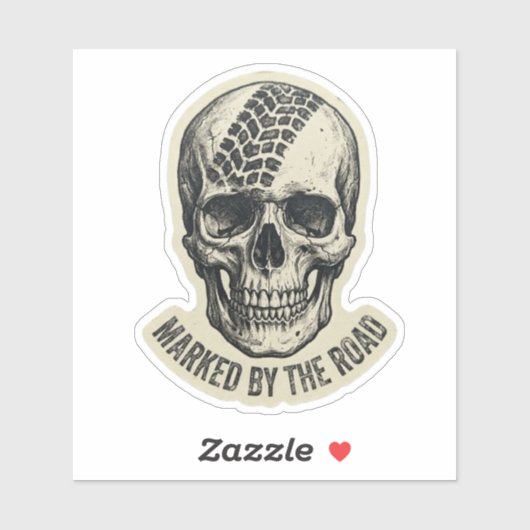 Gemarkeerd door de Road Skull Sticker | Dark Biker (Vel)