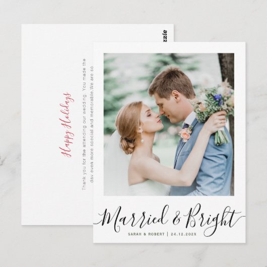 GEMARKEERD EN GELICHT | Briefkaart voor trouwaanko (Voorkant / Achterkant)