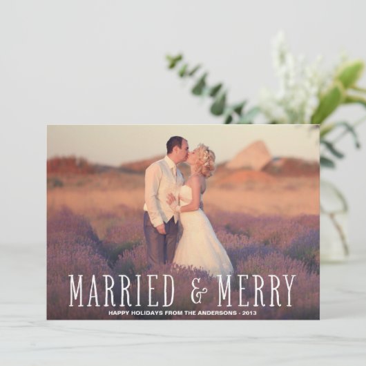 GEMARKEERD EN MERRY | HOLIDAIRE FOTOKAART FEESTDAGENKAART (Staand voorkant)